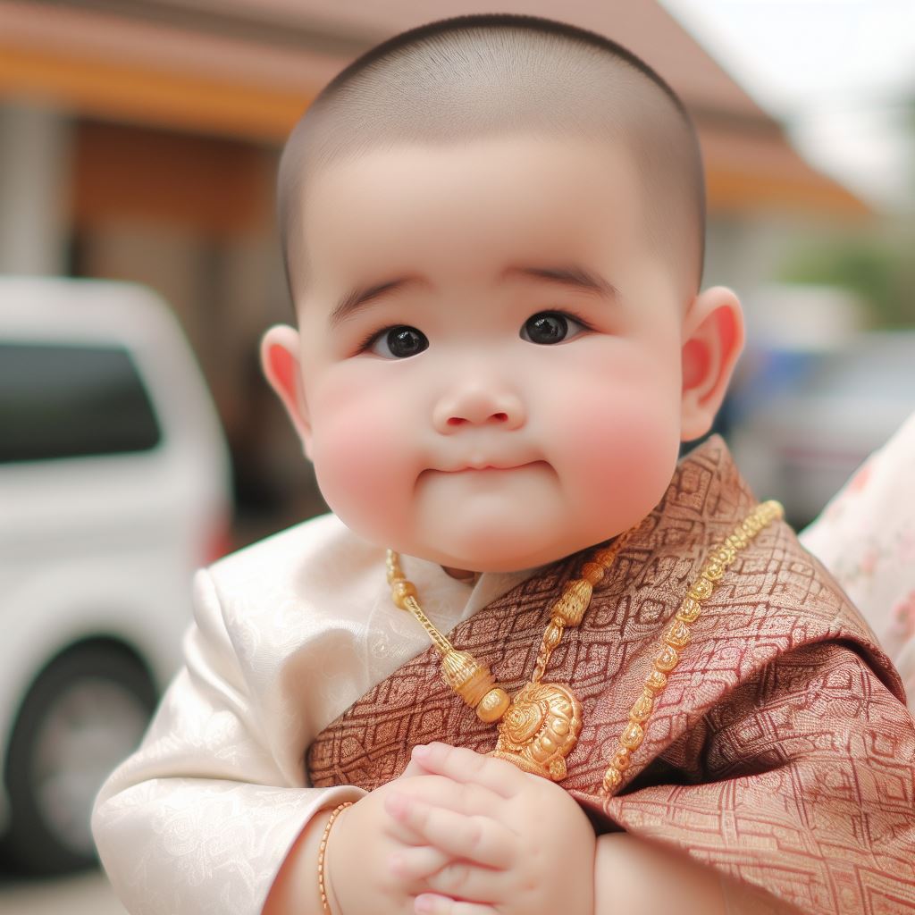 เด็กน้อยผู้น่ารัก ในชุดไทย อ้วนจั้มม่ำ